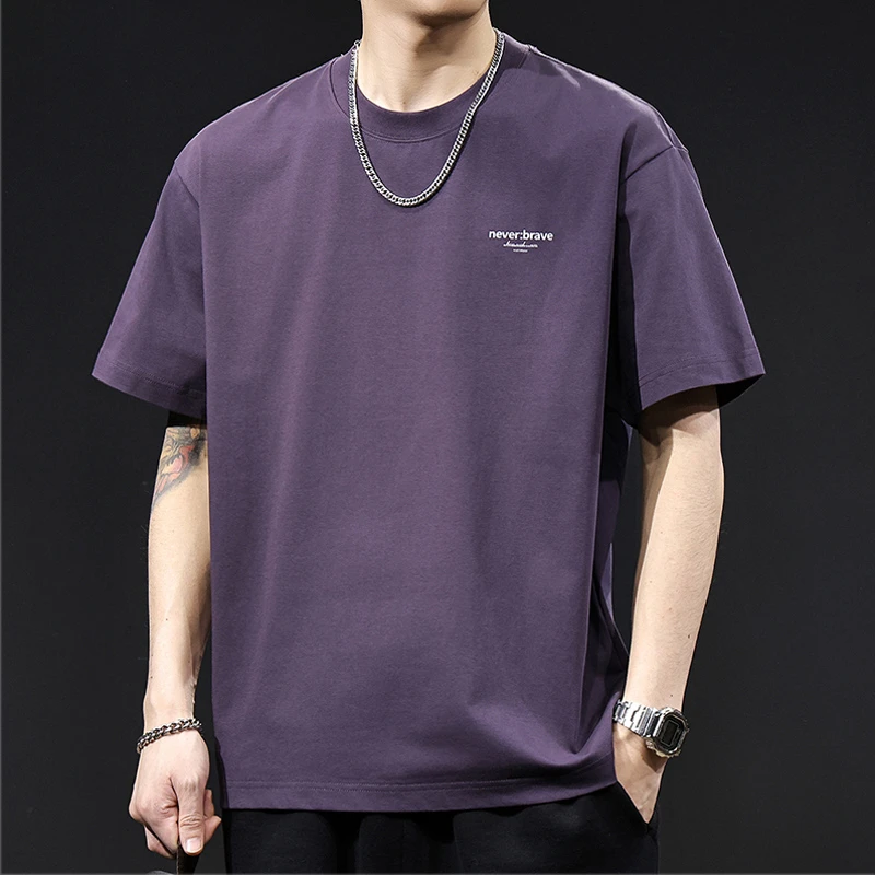 LEIGHZ/雷茨短袖大码男休闲百搭夏季半袖宽松简约潮流纯色男装t恤