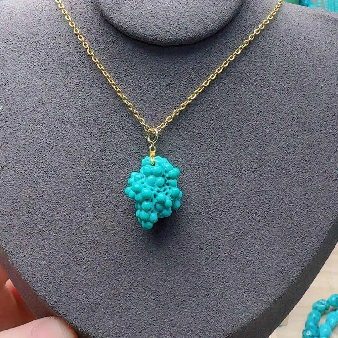 绿松石18K金镶嵌颈饰