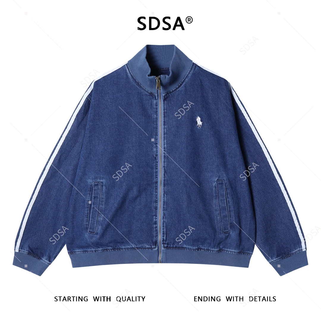 SDSA男士秋冬新款痞帅男装韩版刺绣标拉链立领夹克百搭时尚外套