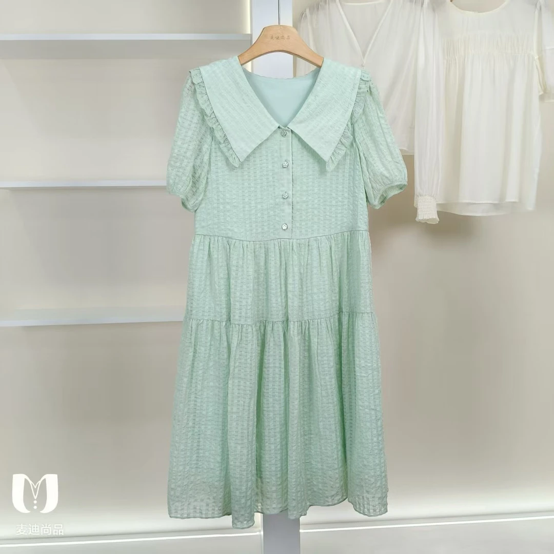 麦迪尚品【香】5072168 甜美娃娃领连衣裙夏季品牌撤柜折扣女装