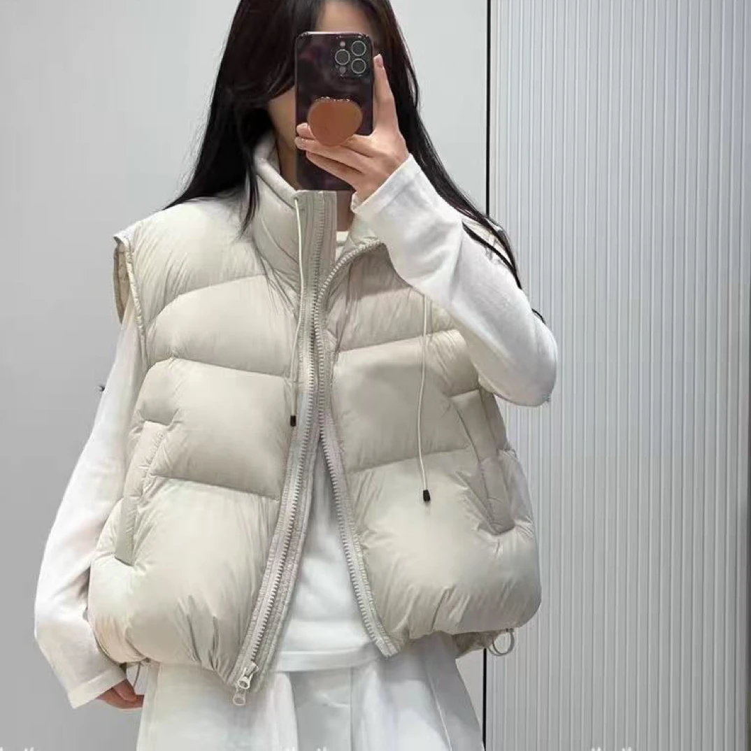 新款泡芙面料立领短款女性马甲