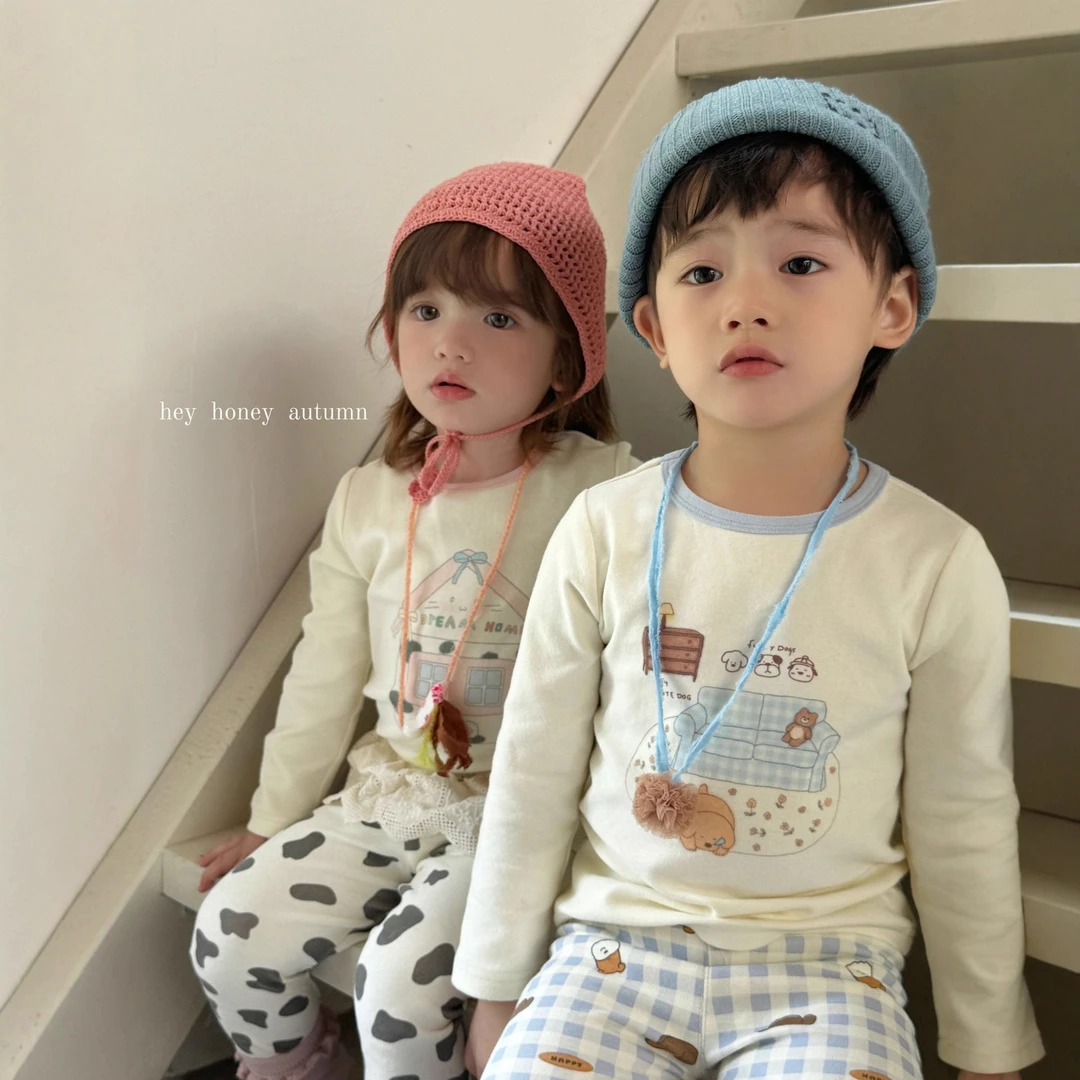 25年 秋季新款 儿童 家居服 大小卷 秋冬羊毛拉架家居服套装