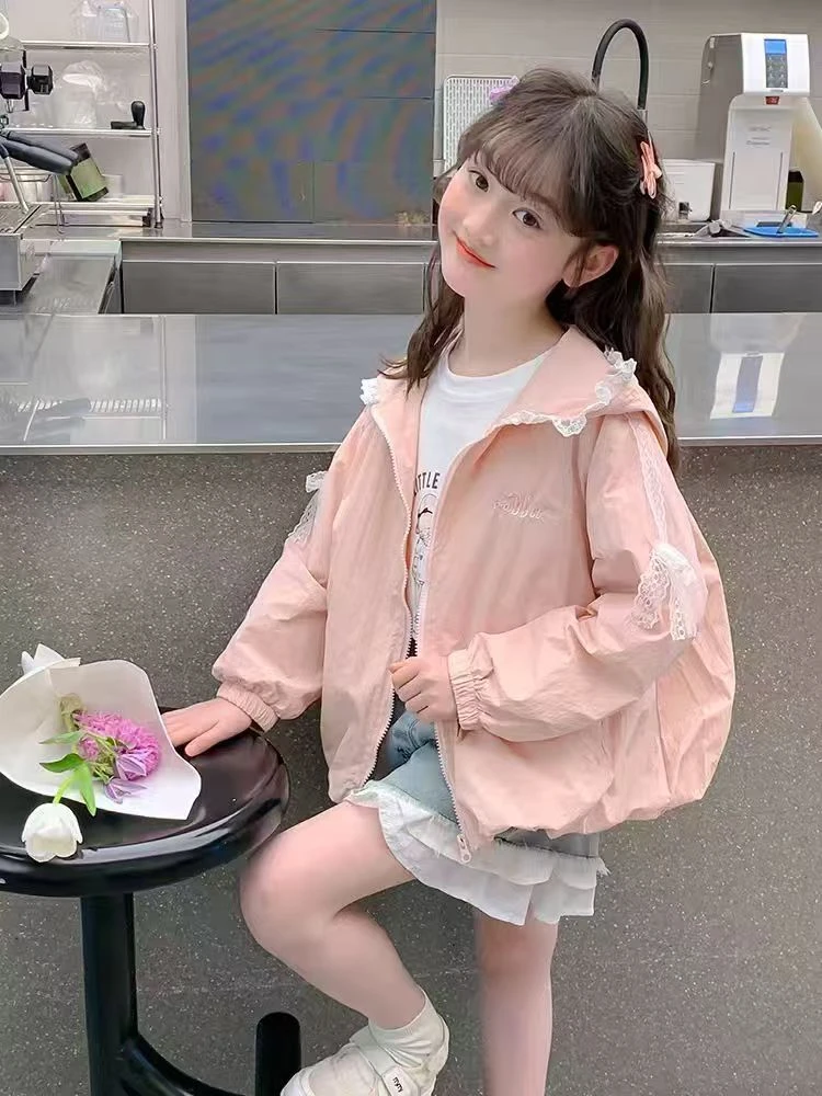 甜美休闲~25新款夏季儿童蕾丝薄款洋气休闲防晒衣8500