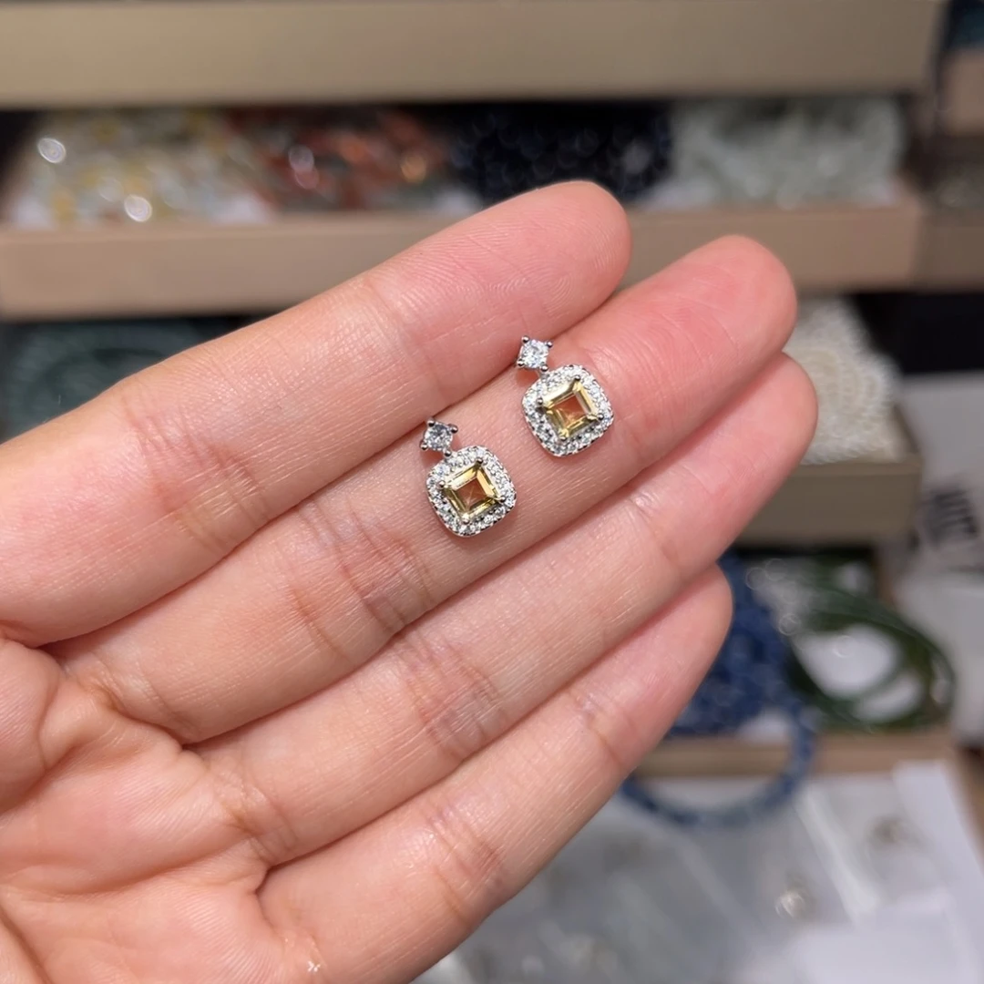 水晶手链银S925镶嵌黄水晶002