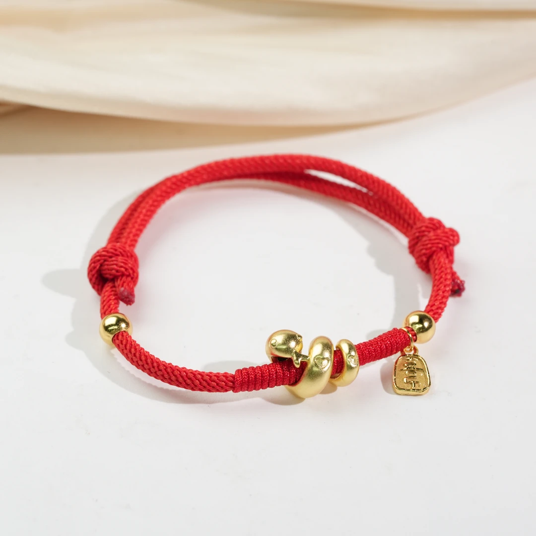 足银银制品 【小北珠宝】足银红绳3-DH34X828