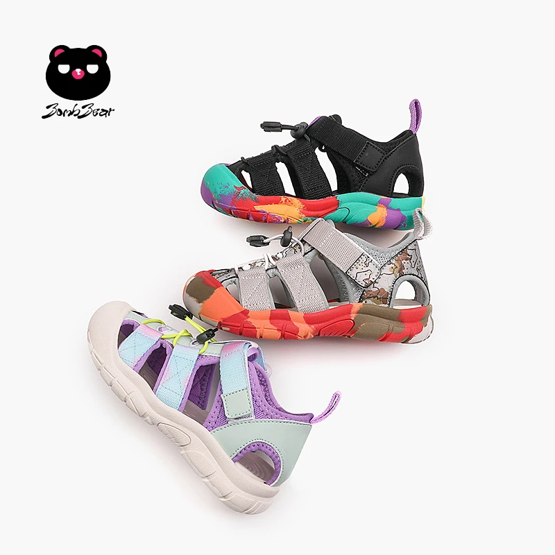 2025夏季新款儿童潮流包头运动鞋溯溪鞋软底时尚休闲凉鞋K6812 TY