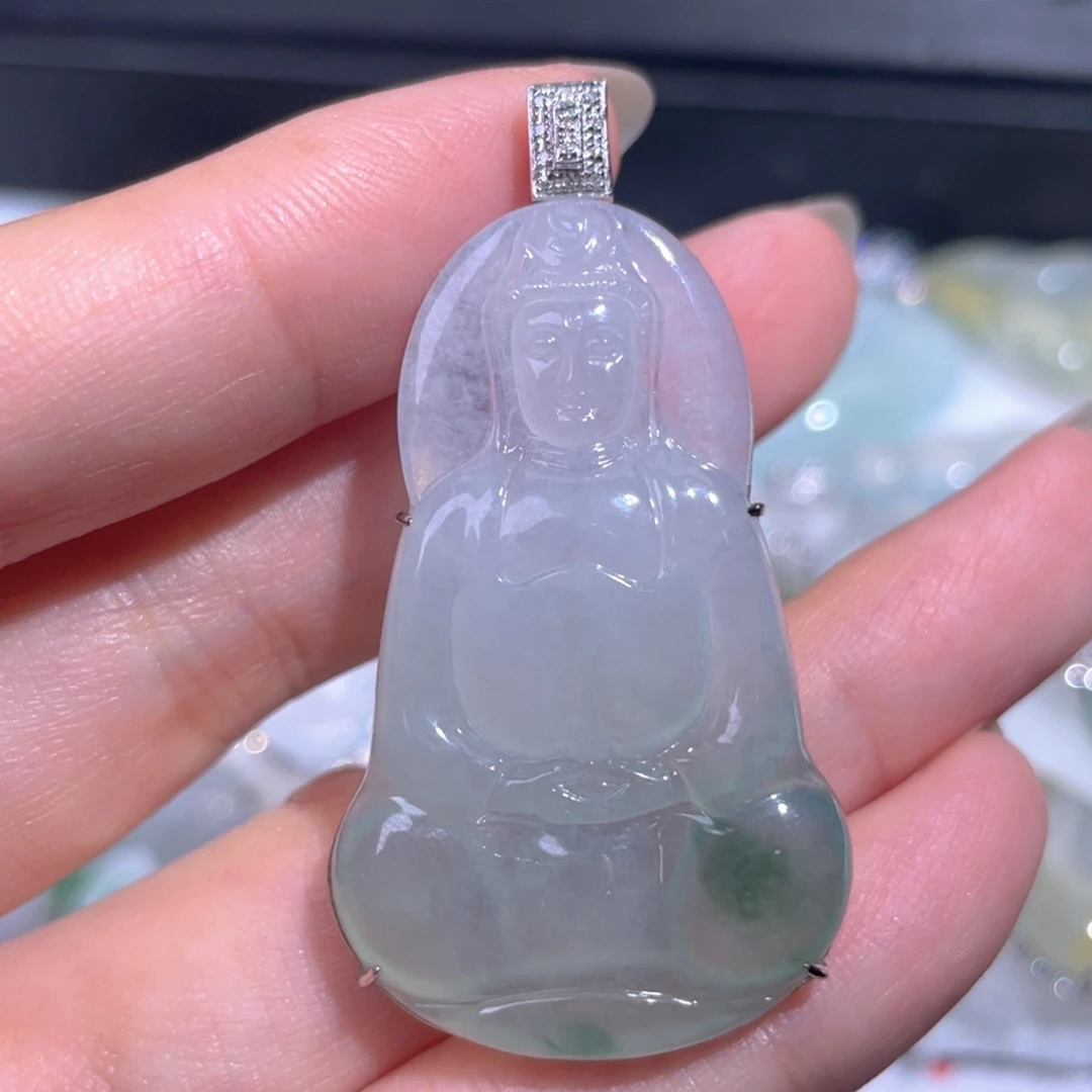颈饰18K金镶嵌翡翠翡翠
