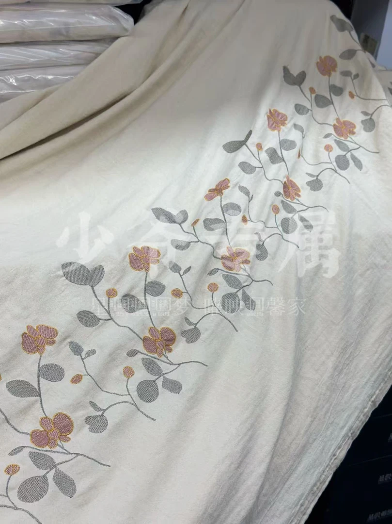 【老陈麻-蝴蝶花】汉麻老陈麻刺绣款蝴蝶花床单