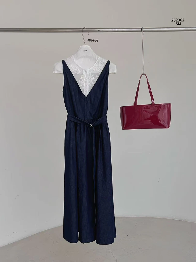 【NO退NO换】鑫燃KIKI 时尚复古拼接蕾丝牛仔连衣裙 252362 NH (F)