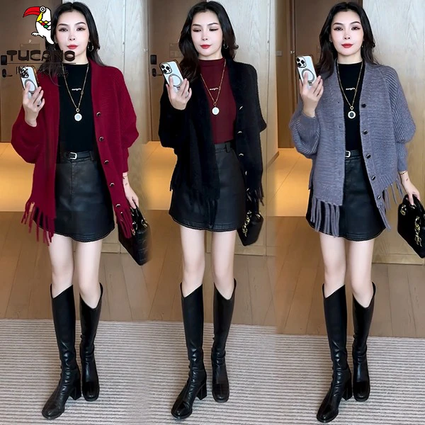 啄木鸟小个子毛衣外套保暖毛针织衫洋气质厚款短款显瘦百搭开衫