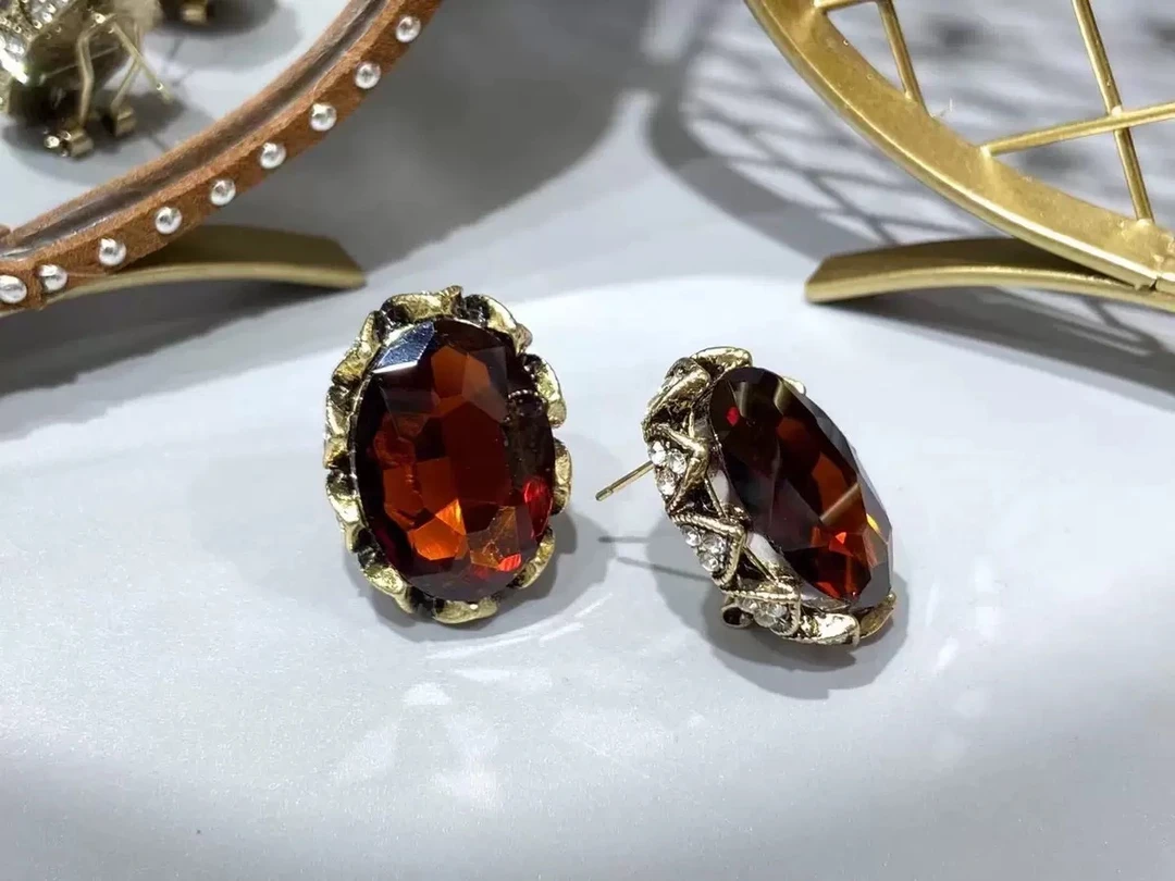 铜合金耳饰 483高端中国风白色日韩耳钉耳饰饰品小众百搭宫廷风