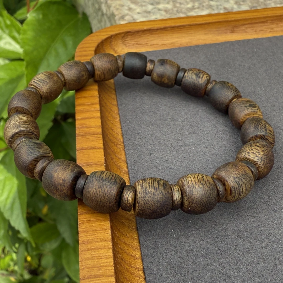 沉香沉香手串乌身圆叶0.9鼓珠夹珠单圈手串6克（多样性发其一）