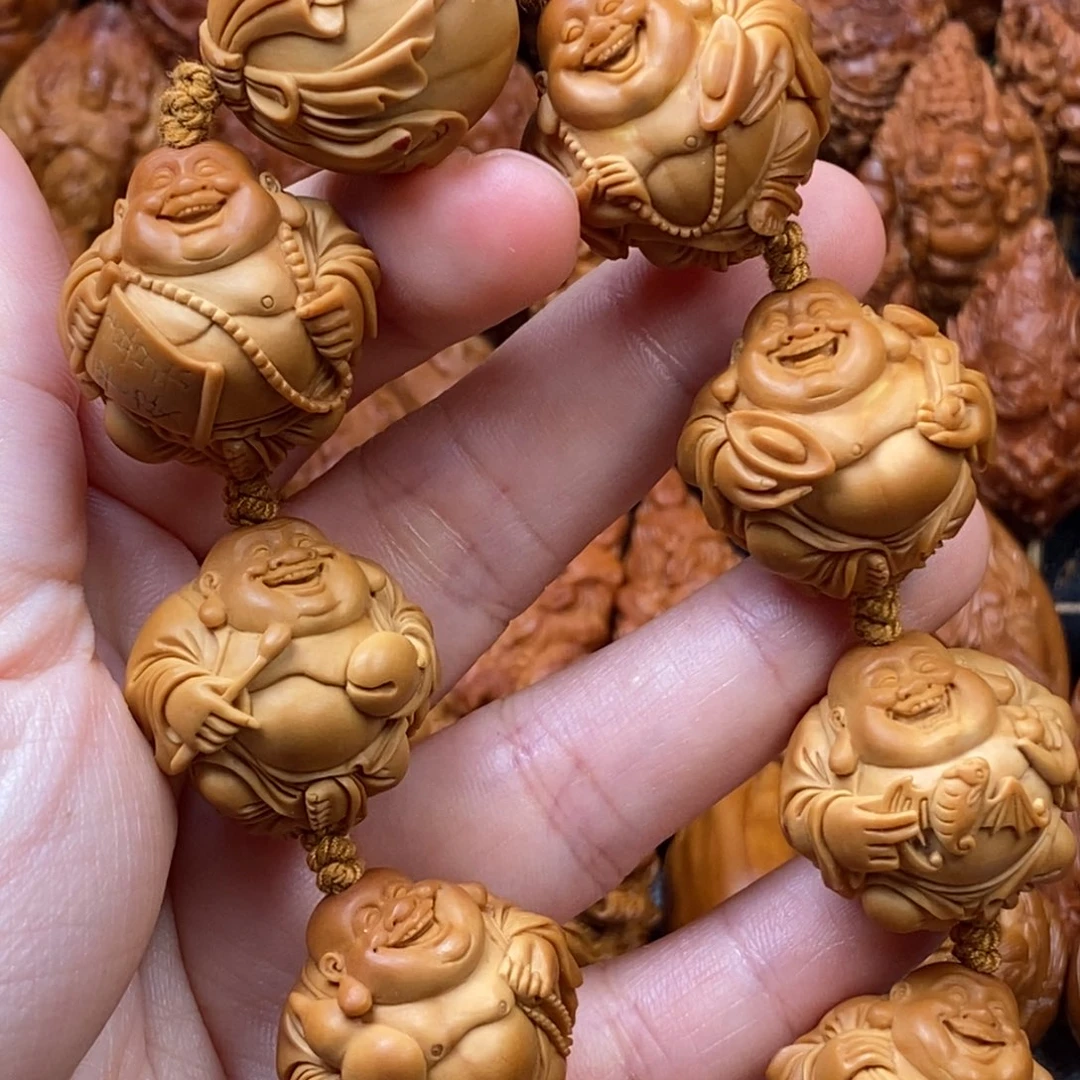 橄榄核手串/手链2.5-2.6大尺寸 八宝弥勒佛手串
