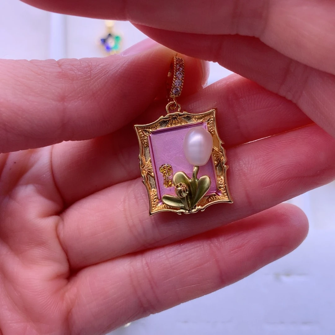 淡水珍珠耳饰合金