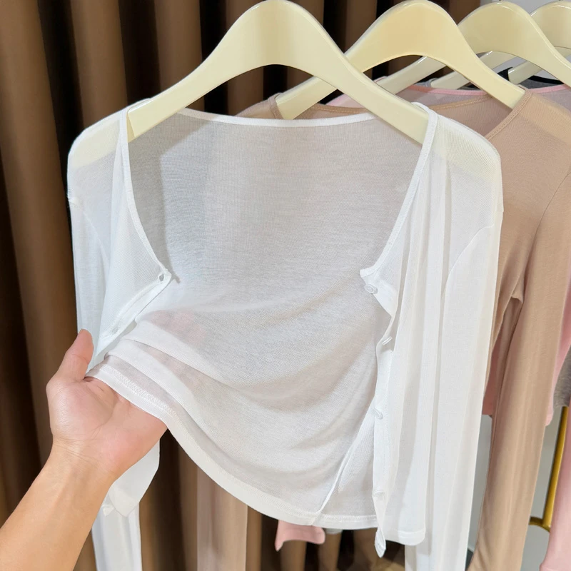 长袖百搭开衫款夏季2025新款配吊带裙子高级感外搭披肩防晒罩衫