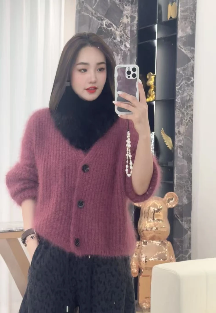 【玫瑰柔乡】2025秋冬新款毛毛休闲百搭羊毛外套H5989