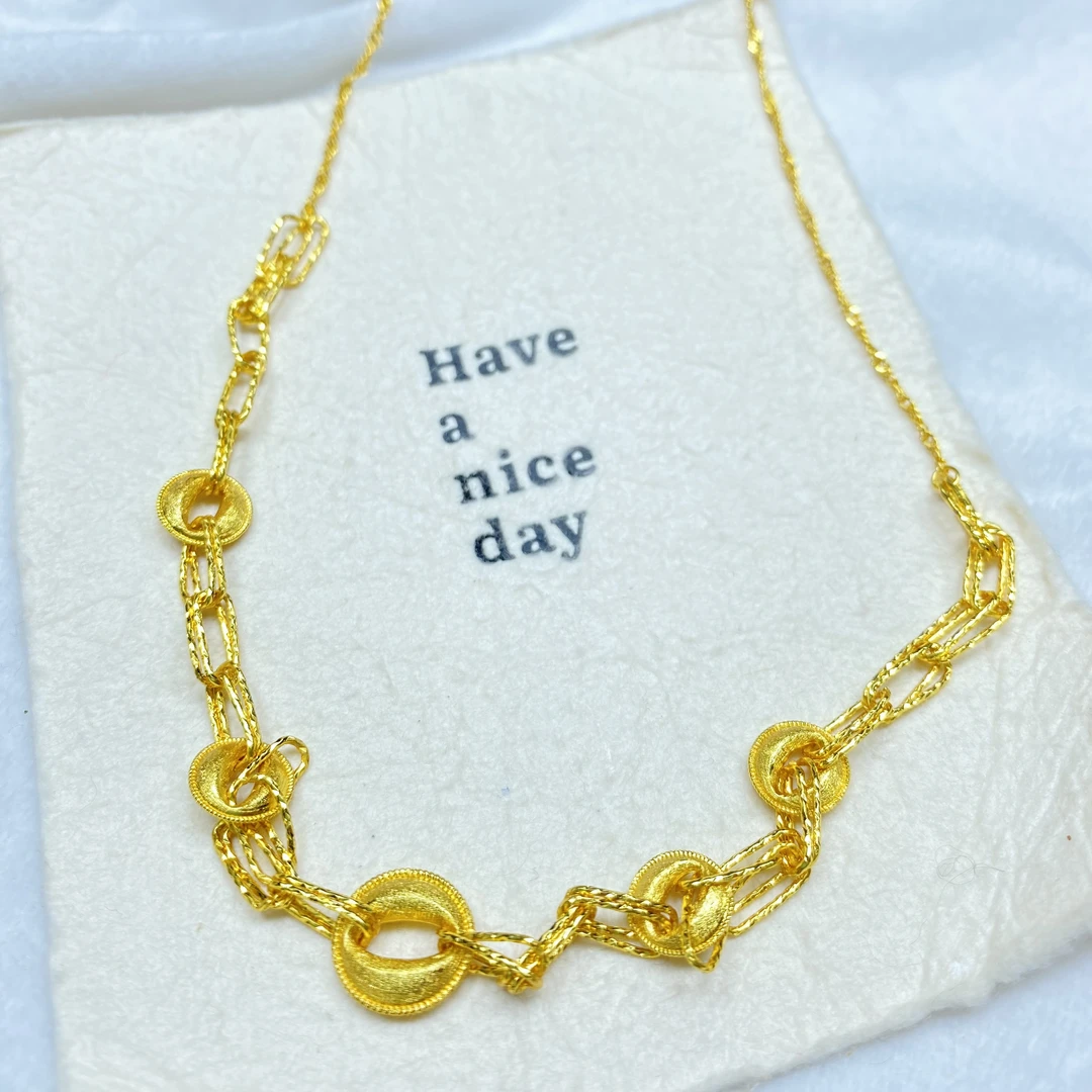 项链 B黄色环环相扣圆环项链多样性发货47063