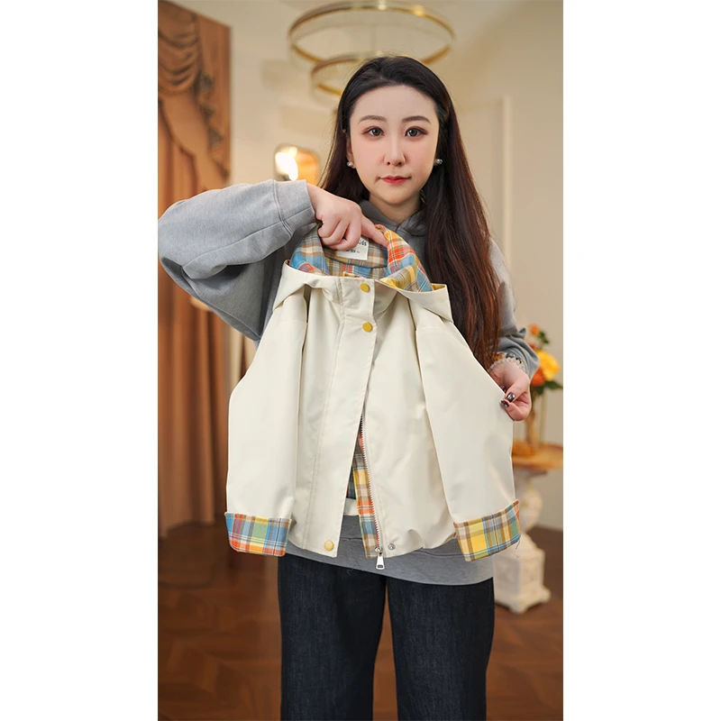 女童冲锋衣三防纯色外套2025年新款儿童春秋装夹克衫9534