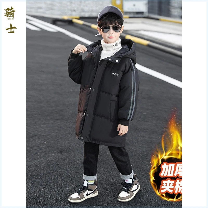 男童棉服外套2025新款秋冬装中大儿童加厚洋气冬季中长款袄