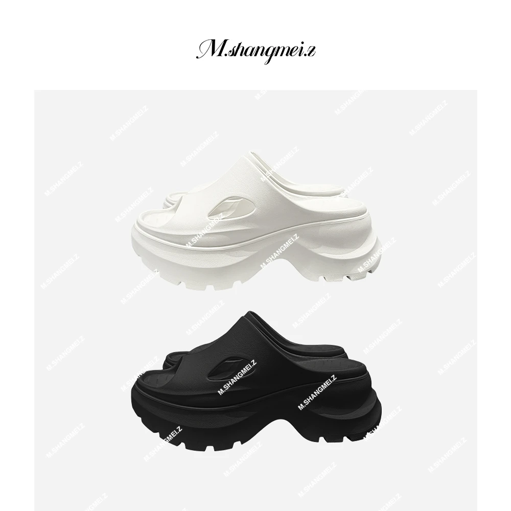 M.SHANGMEI.Z/沐熙美大哥舒适街头舒适便捷6.5cm厚底拖鞋F05300