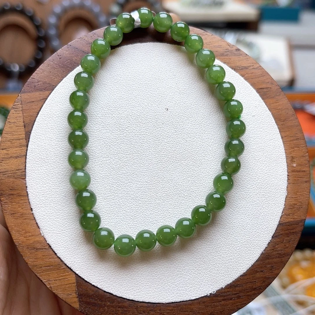 和田玉未镶嵌手串A33卡6