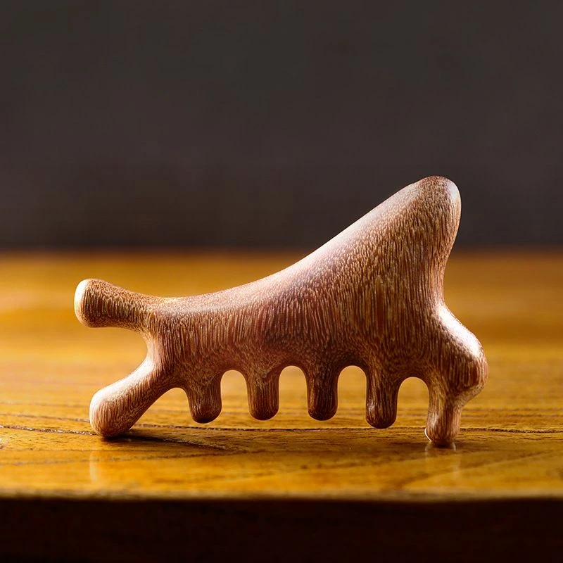 【真檀木】多功能头皮按摩梳子头部按摩头疗刮痧疏通经络脸部眼部