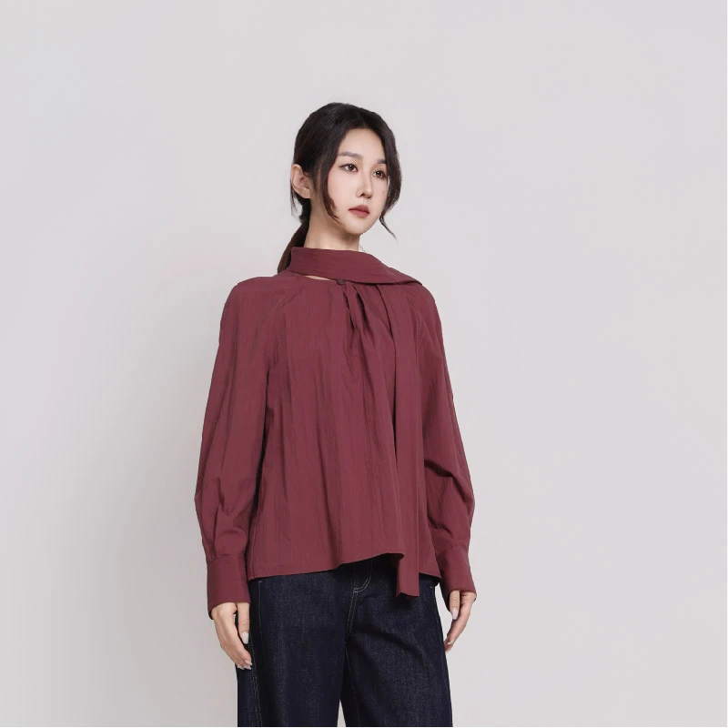 Jane express/简表达26春百搭女士衬衫宽松衬衣复古时尚CZS62001