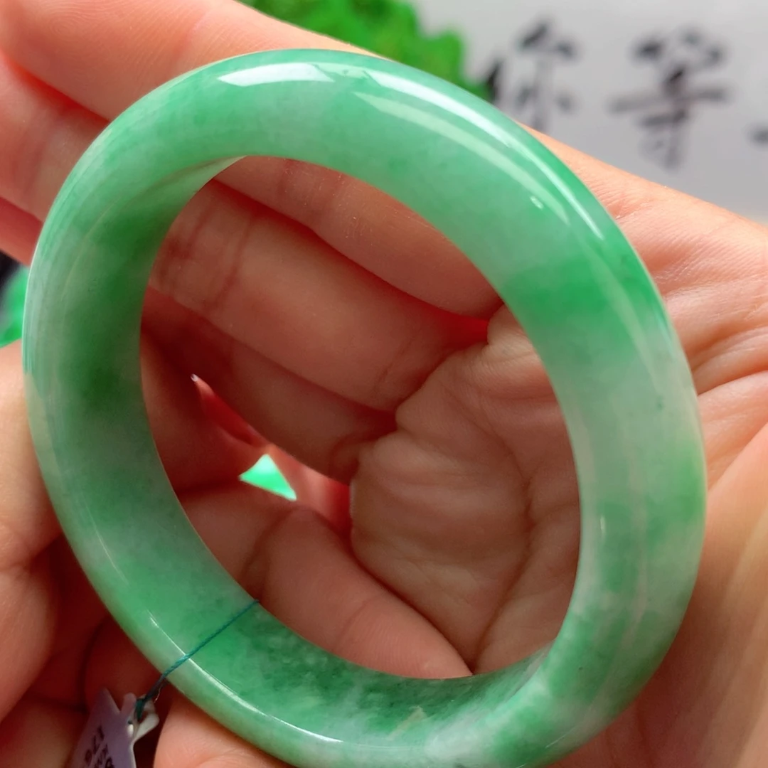 未镶嵌手镯翡翠小**姐缅甸54.5圈口