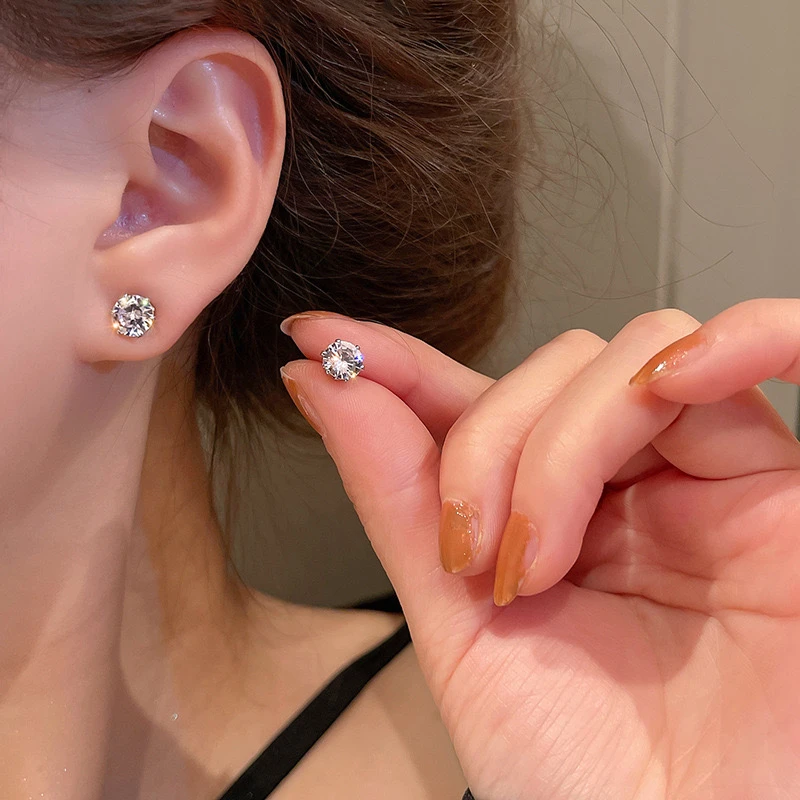 养耳洞超闪耳骨钉简约睡觉免摘女耳饰轻奢精致
