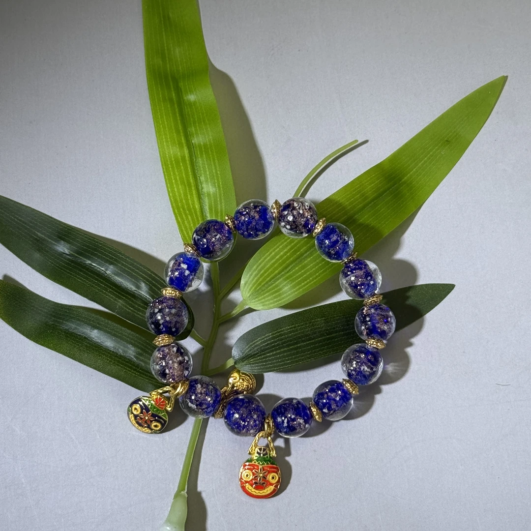 【尚御阁】金霸蓝紫色圆珠手串