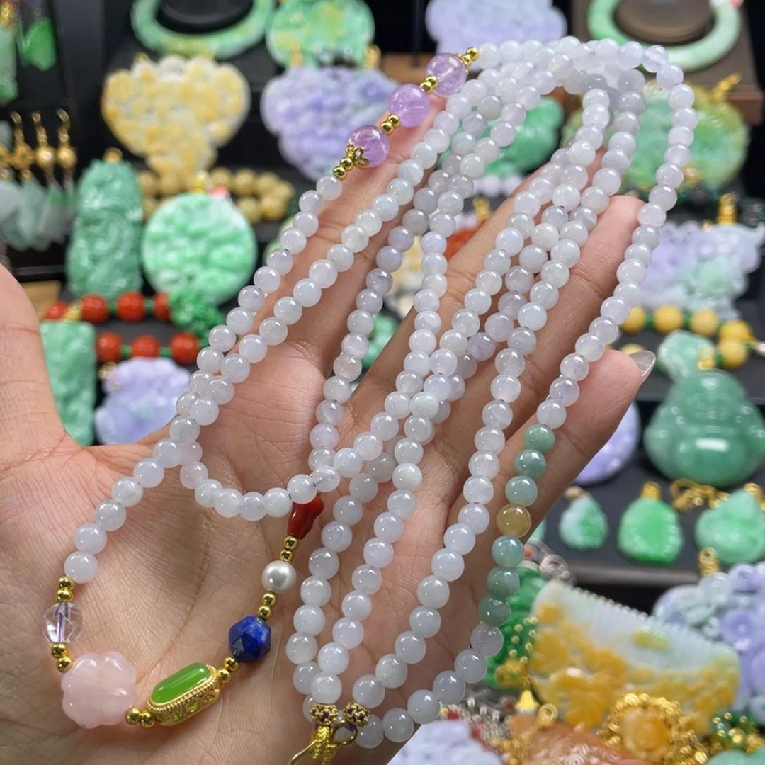 翡翠未镶嵌颈饰代编织