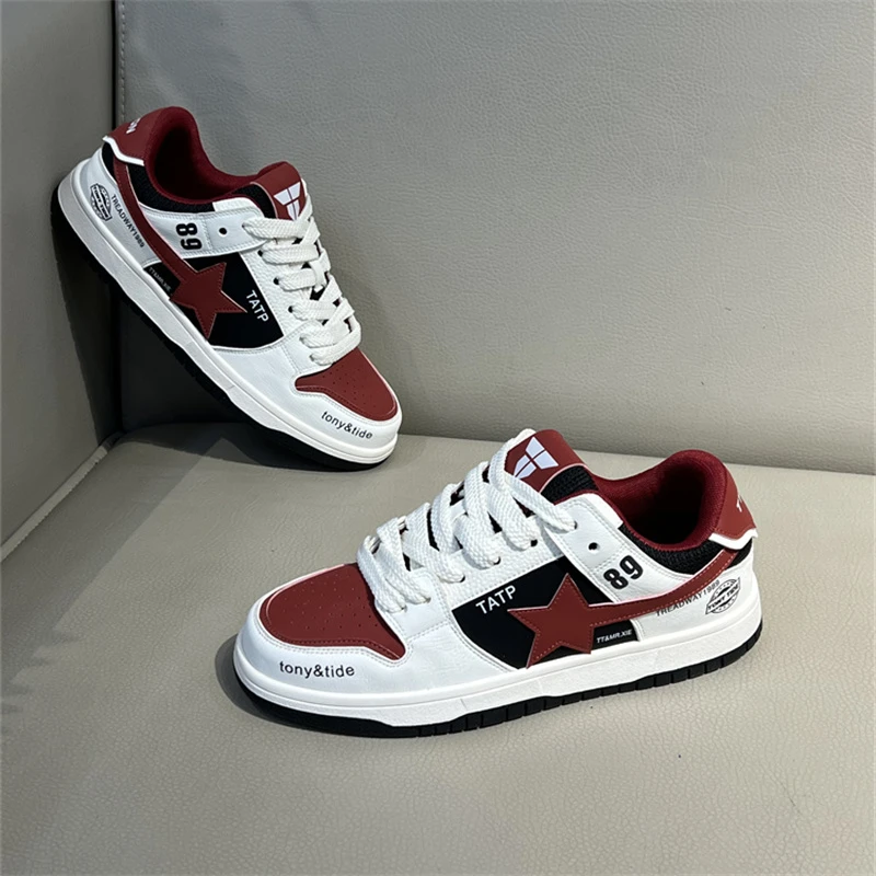 男鞋2025秋季新款拼色百搭休闲板鞋透气软底低帮潮流时尚运动鞋男