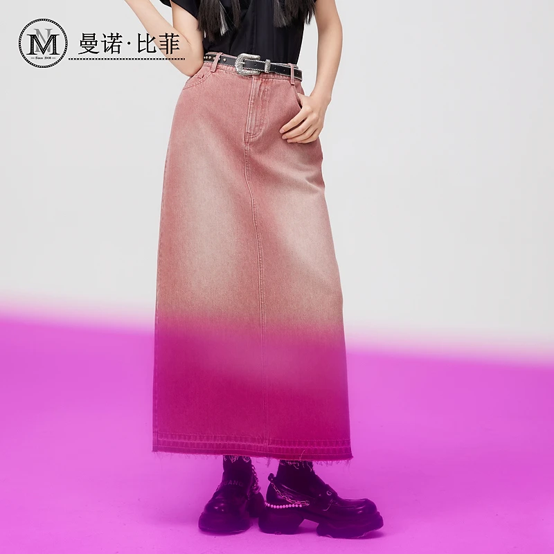 【老板娘夏天】粉色牛仔半身裙MFBQ121209