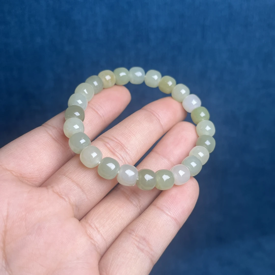 S0301和田玉放漏品手串8*7MM