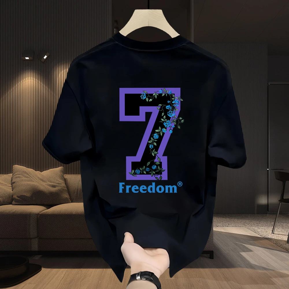 美式潮牌重磅纯棉短袖T恤夏季透气高级感小圆领设计休闲百搭短袖