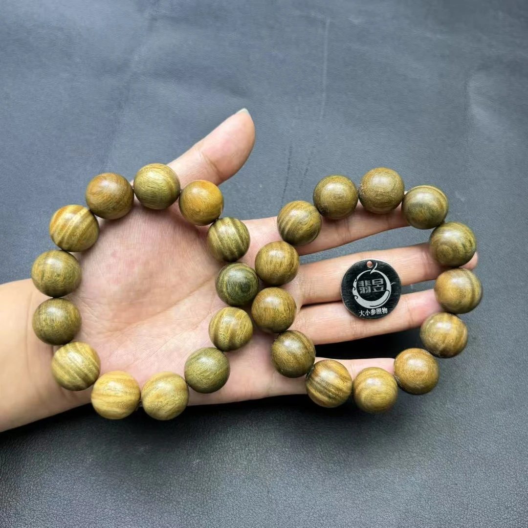 翡昱-N22-16095-绿檀手串/约17+/约13颗/多样性发其一
