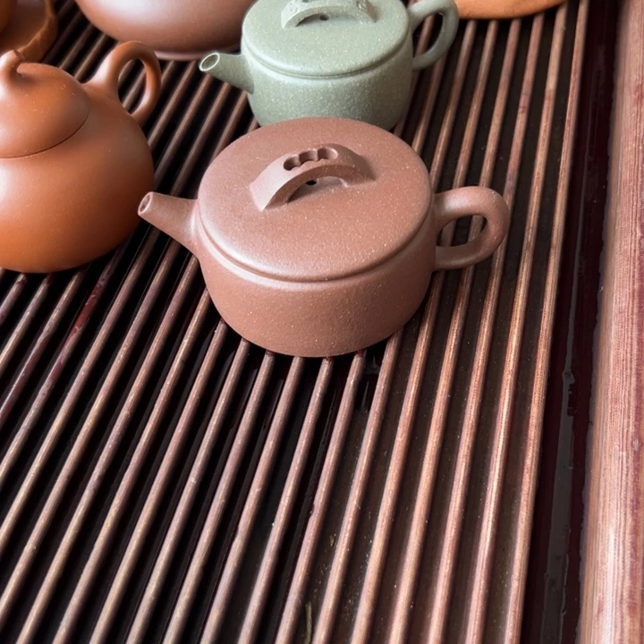 茶壶紫砂紫泥汉瓦90cc