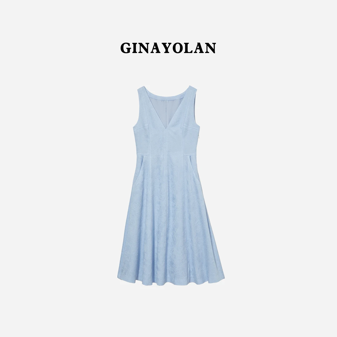 GINAYOLAN/瑾颜【设计师系列】意大利进口时尚连衣裙