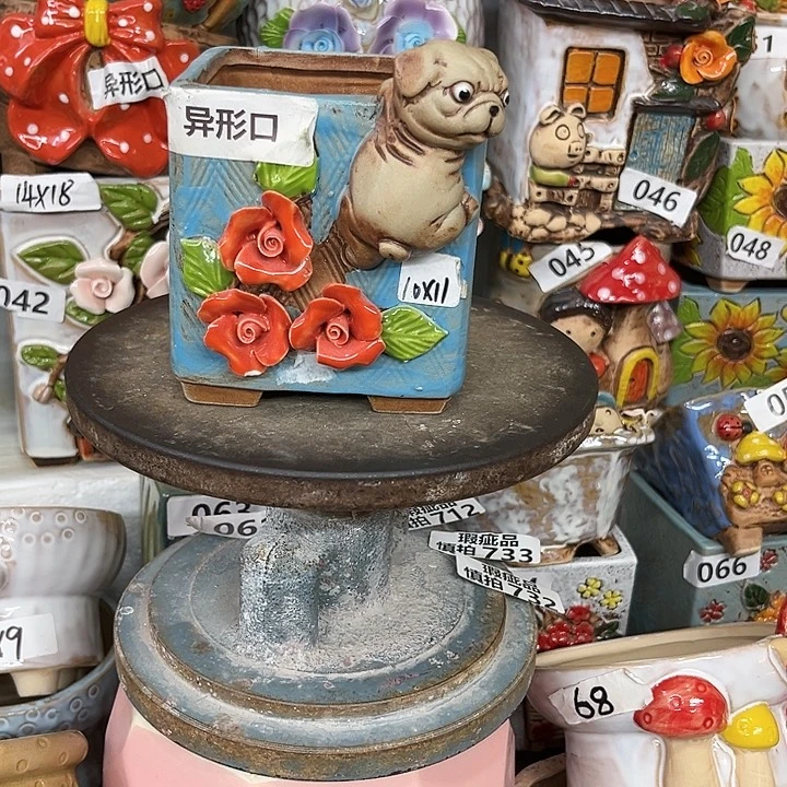 紫砂花盆粗陶材质多肉花盆