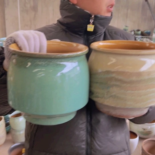 紫砂花盆高18口18————