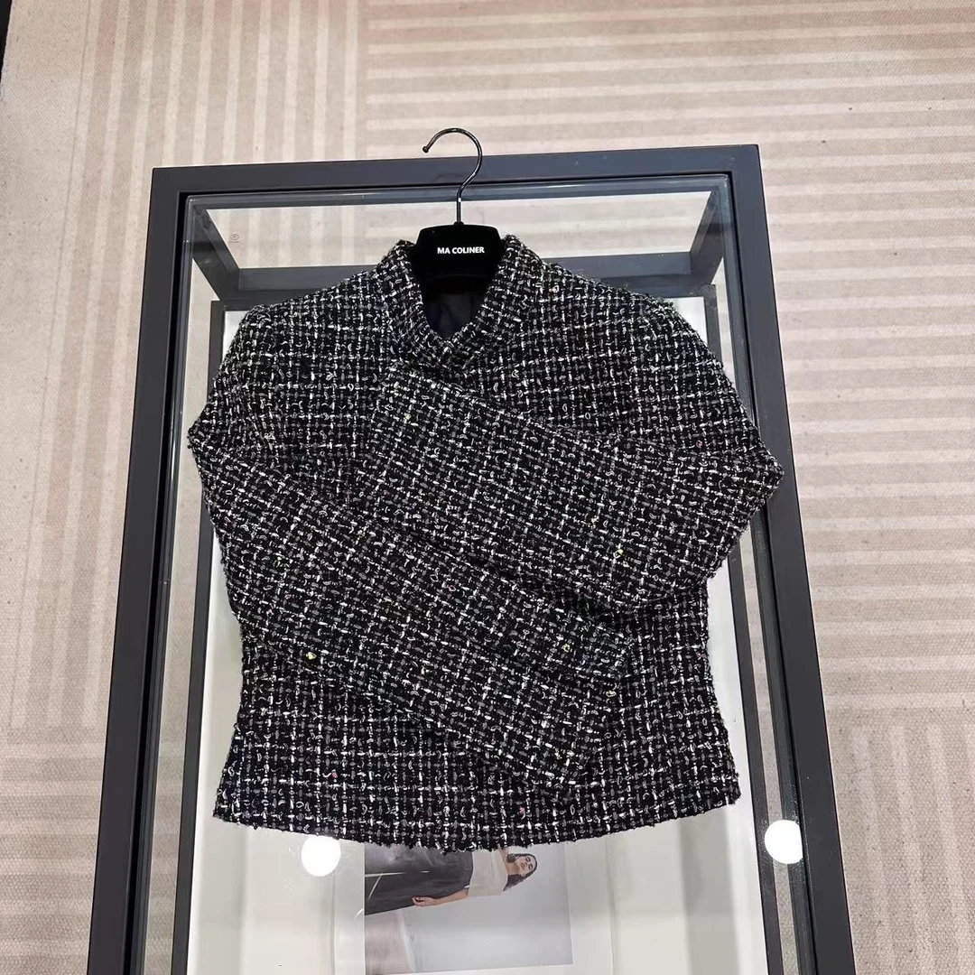 ALL IN 2025粗花呢小香短外套时髦小上衣