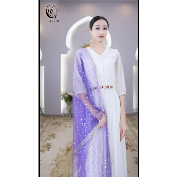 依曼之舞F66纱巾依曼异印度舞民族风女新疆舞配饰精品刺绣舞台