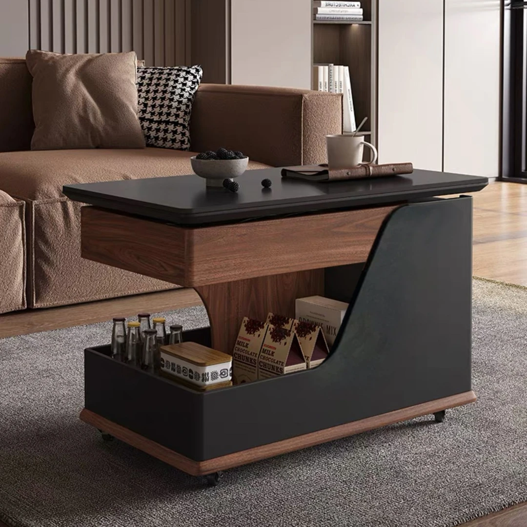 360旋转现代轻奢客厅茶几升降小推车卧室沙发边柜阳台茶桌