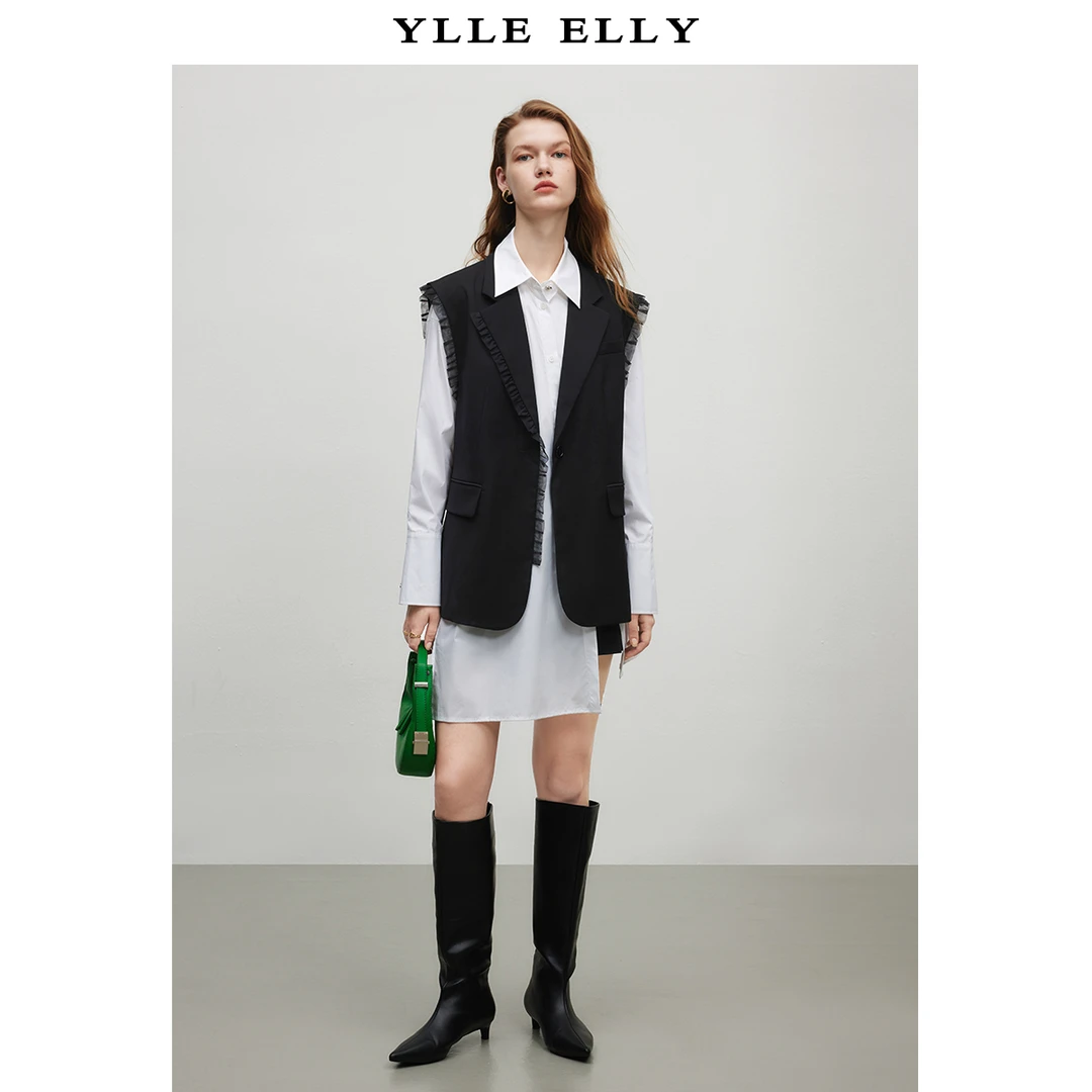 【小北专属】纯色设计款无袖马甲外套Y418001756