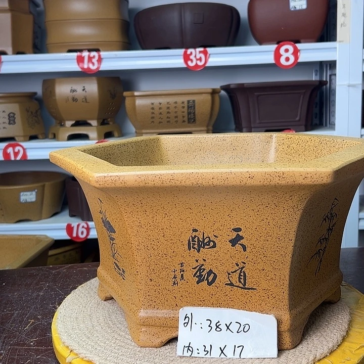 紫砂花盆你在一起