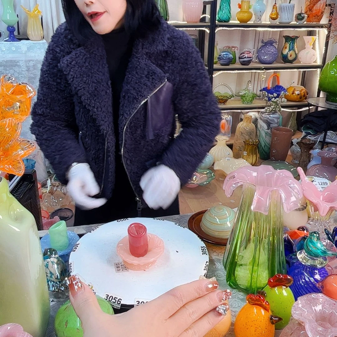 烛台家悦美居琉璃摆件