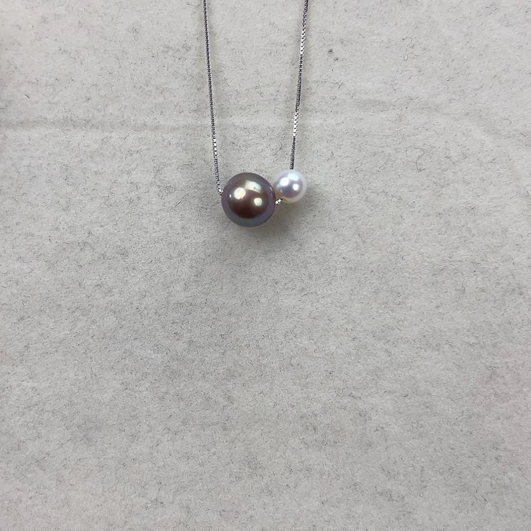 淡水珍珠银S925镶嵌颈饰