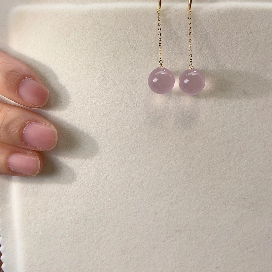 芙蓉石耳饰18K金镶嵌耳坠