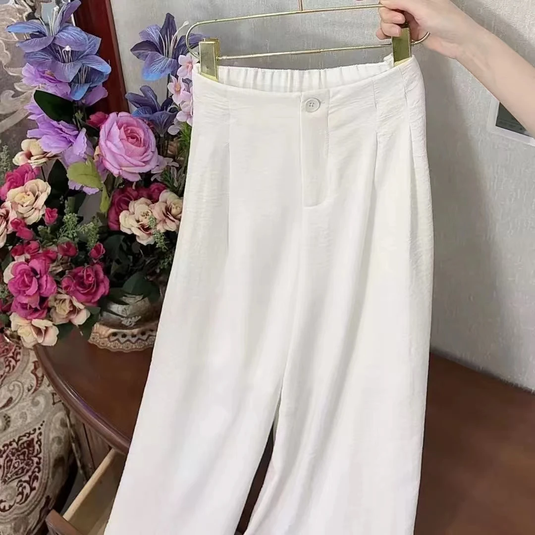 【早拍早发+运费险】莱赛尔亚麻阔腿裤夏季垂感高腰懒风显瘦长裤