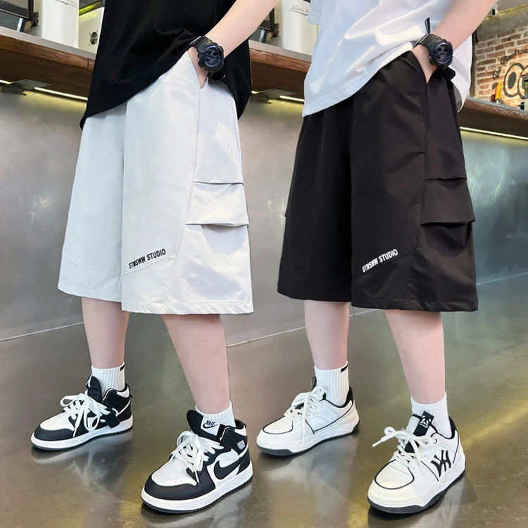 男童夏款新款速干短裤百搭裤子休闲夏季字母男童中大童薄款洋气